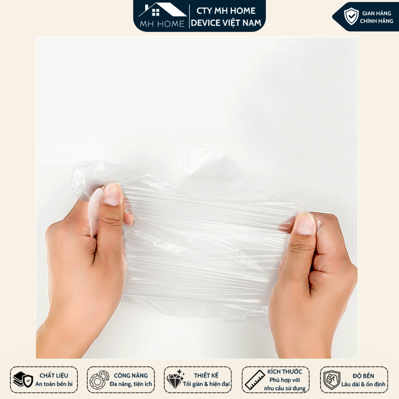 Găng Tay Nilon Dùng 1 Lần Siêu Dai Túi 100 Cái An Toàn Thực Phẩm - MH HOME